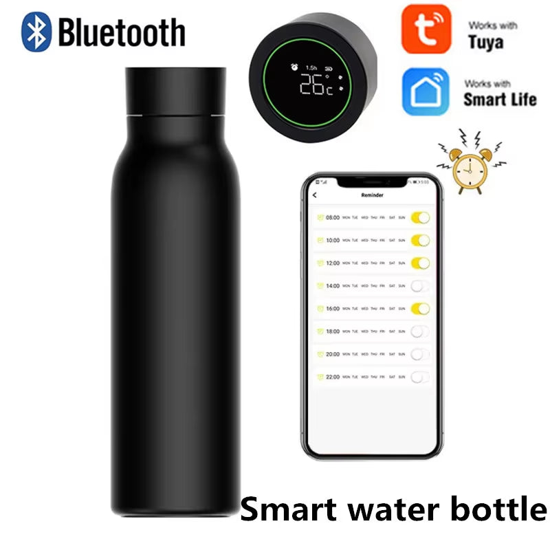 Tuya Bluetooth Smart Water Bottle – LCD Temperature Display, Hydration Tracker & App Integration