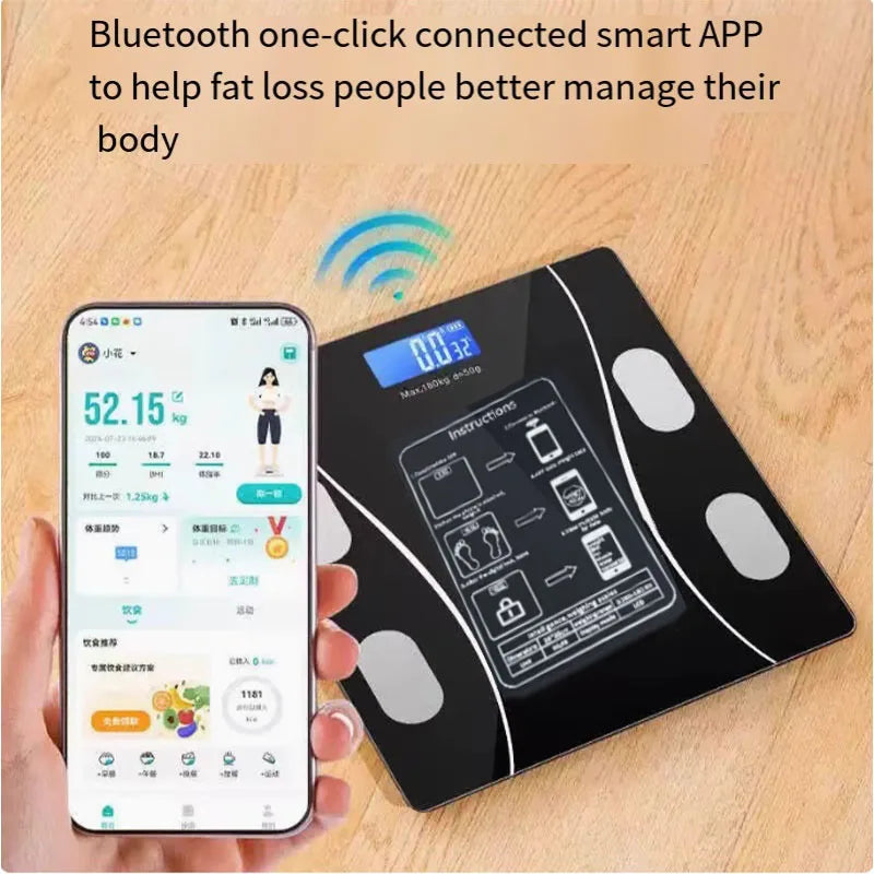 Weight Scale Brand Body Fat Scale Weight Loss Special Mobile Phone Smart Precision Weight Bluetooth Professional Electronic Scal