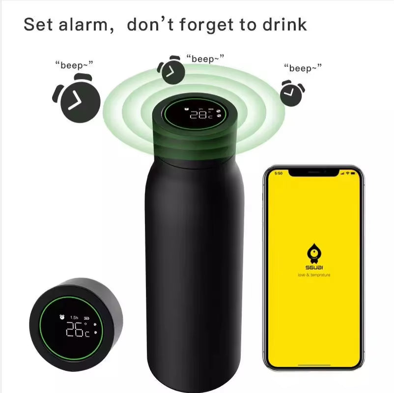 Tuya Bluetooth Smart Water Bottle – LCD Temperature Display, Hydration Tracker & App Integration