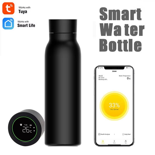 Tuya Bluetooth Smart Water Bottle – LCD Temperature Display, Hydration Tracker & App Integration
