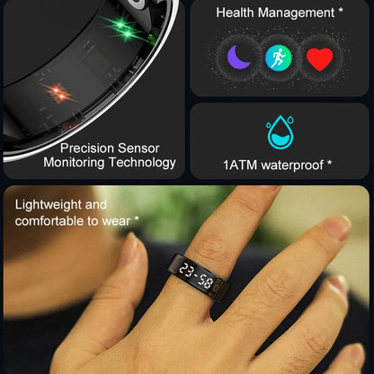  Smart Ring Men Women Display Screen Gesture Swipe Video Smartring Waterproof Heart Rate Sleep Monitor Qring for Android IOS