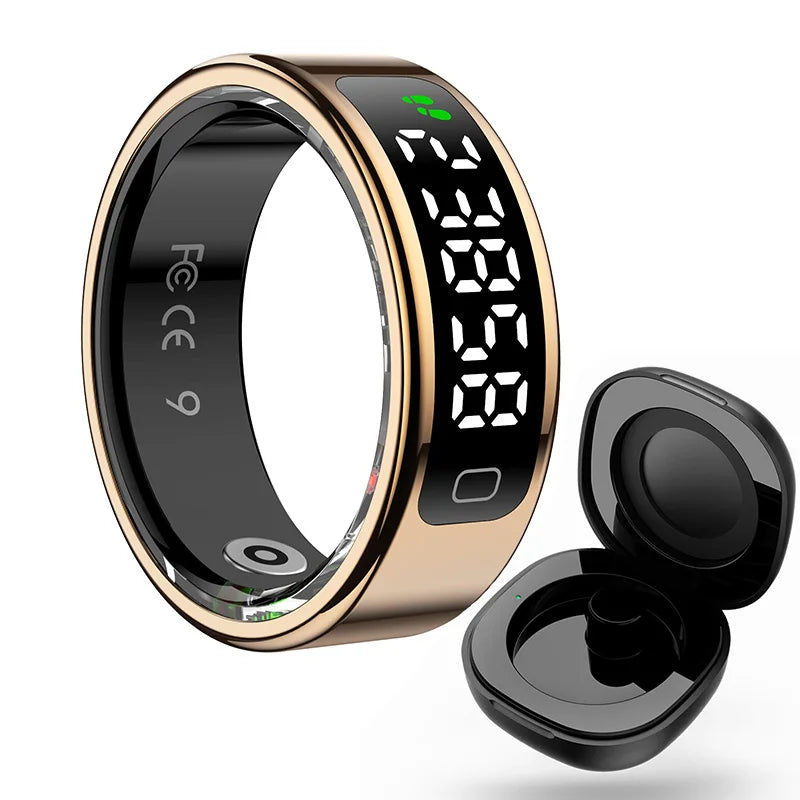  Smart Ring Men Women Display Screen Gesture Swipe Video Smartring Waterproof Heart Rate Sleep Monitor Qring for Android IOS